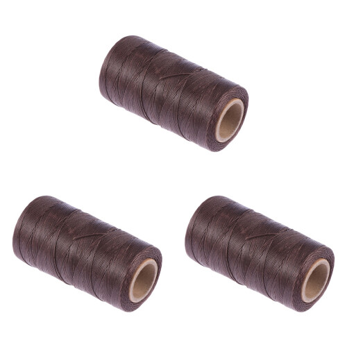 3Pcs 150D 0.8Mm Sewing Wax Thread 260M Light Coffee 1