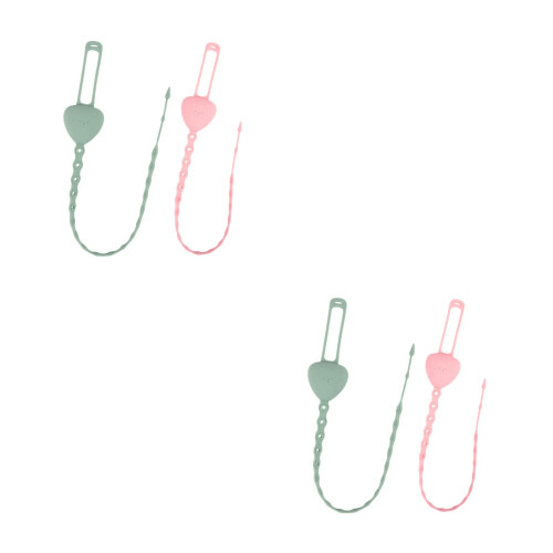 4 Pcs Silicone Pacifier Safety Straps Stretchable Teether Clips 2