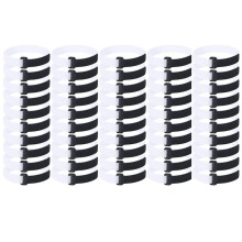 50Pcs Soccer Goal Net Attachment Straps With Fastener Tape, Self-Adhesive Straps For Goal Posts, Reusable White Black