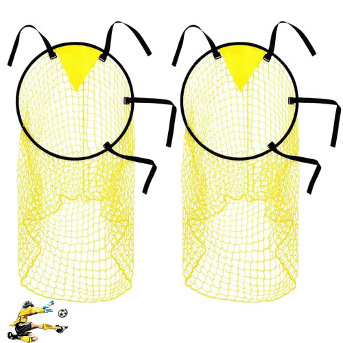 Football Net 2-Piece Target Net For Goal Portable Foldable Soccer Training Net With Adjustable Straps