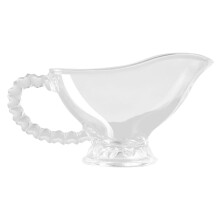 4Pcs Glass Gravy Boat With Handle For Sauce And Salad Dressing