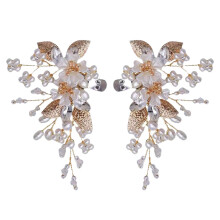 Elegant Bridal Shoe Buckles Detachable Pearl Flower Clips