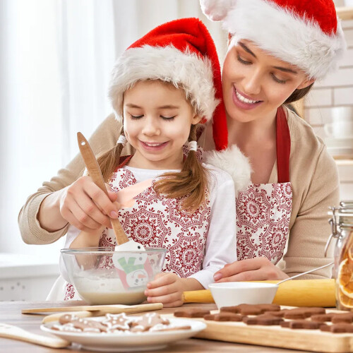 4 Pcs Christmas Silicone Spatula With Wooden Handle For Baking 2
