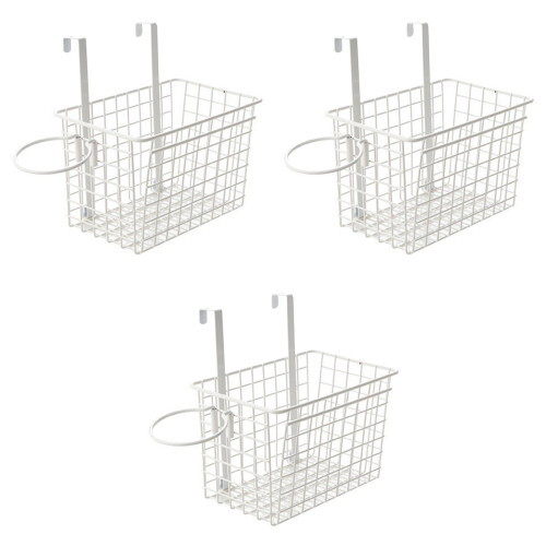 3Pcs White Cupboard Door Hanging Storage Rack For Kitchen Bathroom 2