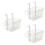 3Pcs White Cupboard Door Hanging Storage Rack For Kitchen Bathroom 6