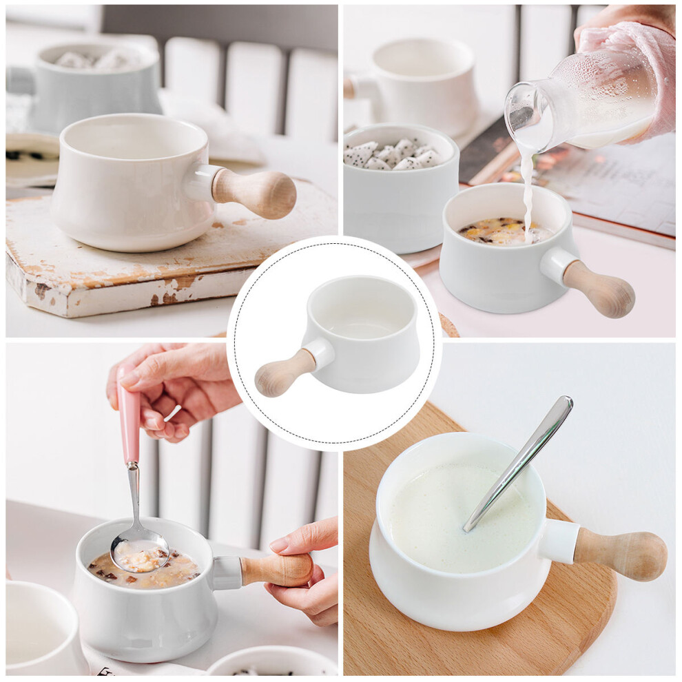 4Pcs Porcelain Soup Dessert Bowl With Wood Handle 380Ml White-image-OPC-PKXMXT5-NEW