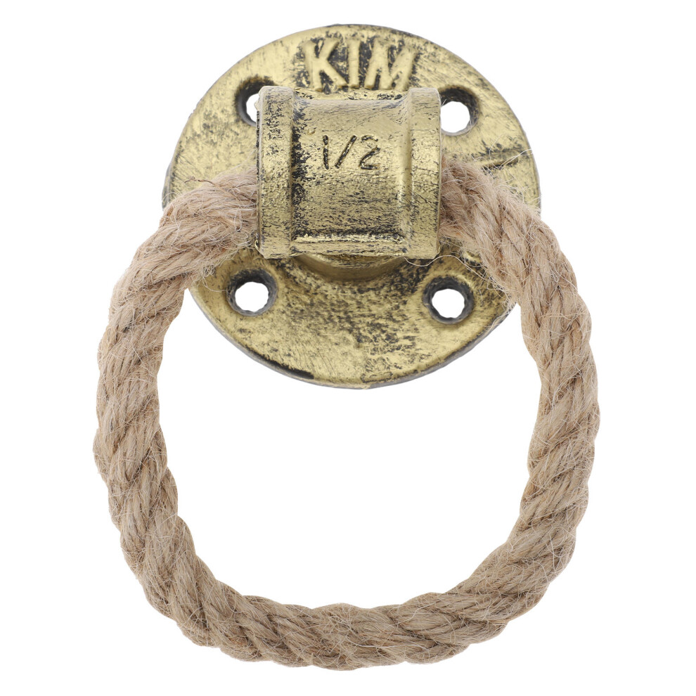2Pcs Rustic Rope Pull Handle Drop Ring Drawer Knob 033578329013