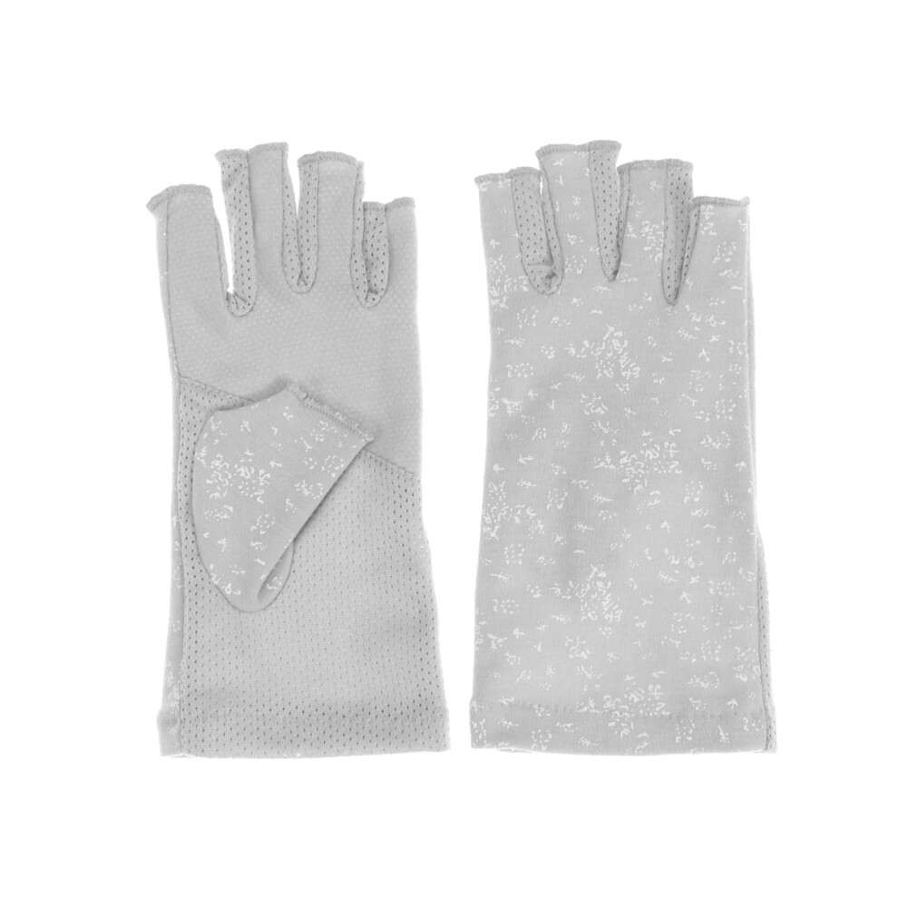 3Pcs Half-Finger Skid Resistant Riding Gloves For Women Gray 031133405578