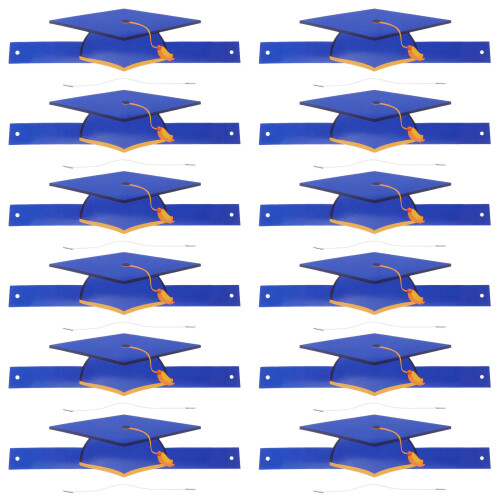 108 Pcs Paper Graduation Hats With Adjustable Elastic Band 1