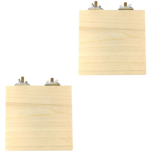 2 Pcs 12X12Cm Natural Wood Hamster Climbing Platform Cage Accessory 2