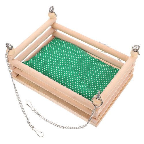 2 Sets Hamster Hammock Squirrel Hanging Nest Wooden Pet Bed 1