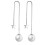 3Pcs Silver Long Pearl Drop Earrings For Women 1