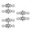 6 Pcs Silver Sweater Clips With White Crystal For Cardigan Collar 2