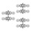 6 Pcs Silver Sweater Clips With White Crystal For Cardigan Collar 5