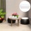 3 Sets White Planter Pot Large Succulent Basin With Tray 10