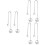3Pcs Silver Long Pearl Drop Earrings For Women 6