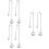3Pcs Silver Long Pearl Drop Earrings For Women 7