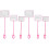 6 Pcs Handheld Aquarium Scoop Net Pink Fine Mesh Long Plastic Handle 9