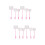 6 Pcs Handheld Aquarium Scoop Net Pink Fine Mesh Long Plastic Handle 8