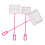 6 Pcs Handheld Aquarium Scoop Net Pink Fine Mesh Long Plastic Handle 1
