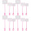 6 Pcs Handheld Aquarium Scoop Net Pink Fine Mesh Long Plastic Handle 6