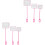 6 Pcs Handheld Aquarium Scoop Net Pink Fine Mesh Long Plastic Handle 10