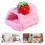 3Pcs Warm Pet Hamster Bed House Strawberry Design Thickened Nest 11