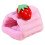 3Pcs Warm Pet Hamster Bed House Strawberry Design Thickened Nest 2
