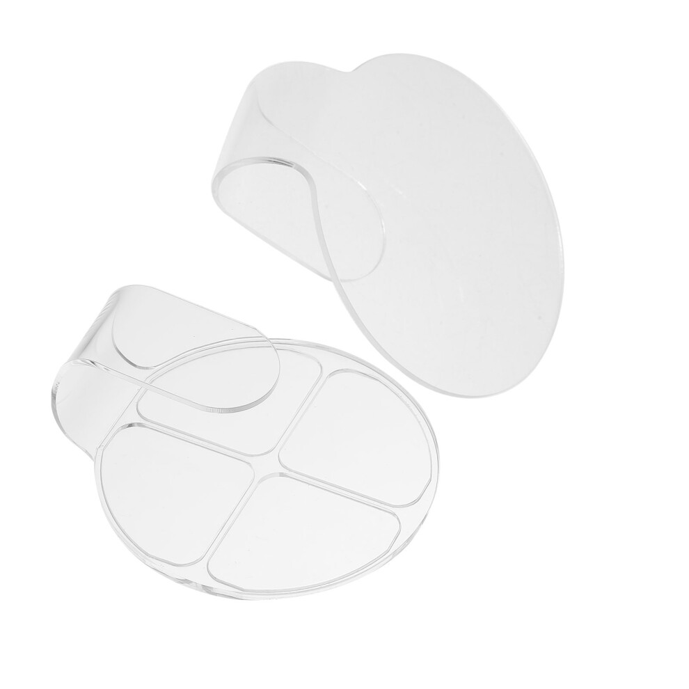 Ohphcall 6 Pcs Handheld Makeup Mixing Plates Blending Tray Cosmetic Pallets