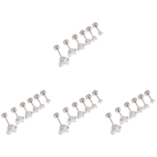 24 Pcs Stainless Steel Stud Earrings For Men Cartilage Ear Studs 1