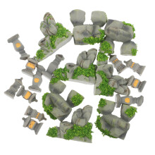 16Pcs Miniature Stone Figurines Set Realistic Resin Rocks For Micro Decor
