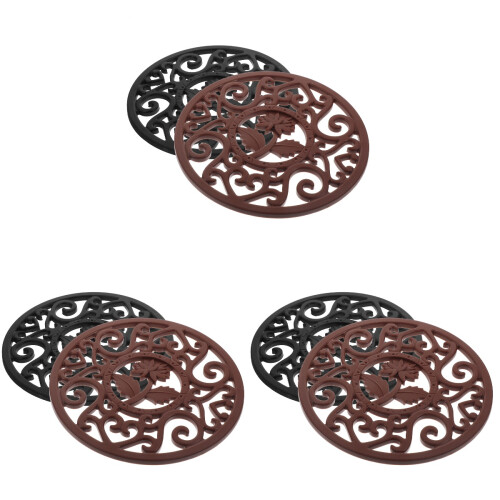 6 Pcs Silicone Trivet Mat For Kitchen Hot Pan Insulated Pad 1