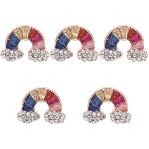5Pcs Silicone Watch Band With Mini Charm And Stud Decor 2