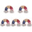 5Pcs Silicone Watch Band With Mini Charm And Stud Decor 2