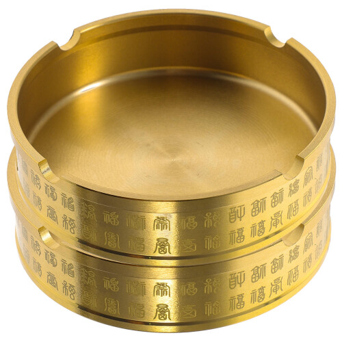6 Pcs Brass Ashtray: Minimalist Round Compact For Smokers 1