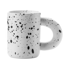 3 Pcs Ceramic Coffee Cup Set White Creative Design