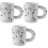 3 Pcs Ceramic Coffee Cup Set White Creative Design 3