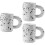 3 Pcs Ceramic Coffee Cup Set White Creative Design 6
