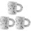 3 Pcs Ceramic Coffee Cup Set White Creative Design 2