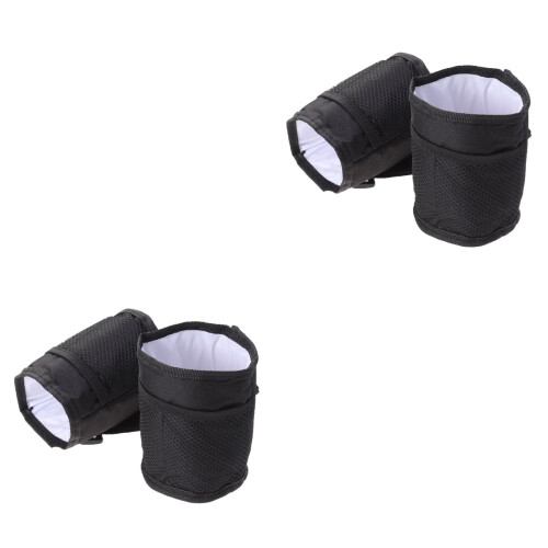 4 Pcs Portable Cup Holder Bag Waterproof Stroller Hanging Rack Black 2