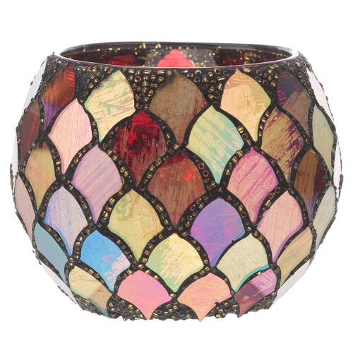 4Pcs Candle Tea Light Holder Mosaic Glass Home Decor