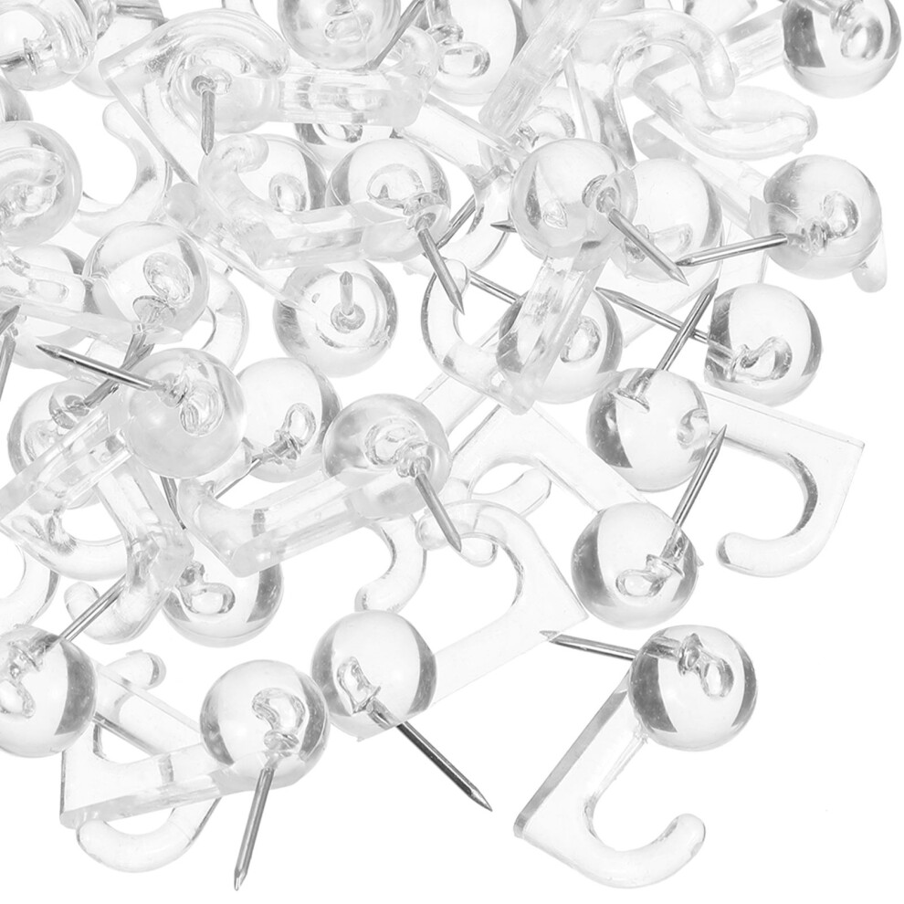 50Pcs Push Pin Hooks Plastic Head Thumb Tacks For Cork Board Hanging 3363175282402
