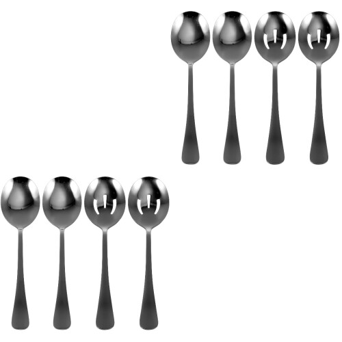 8 Pcs Stainless Steel Serving Spoon Self-Service Scoop Colander 2