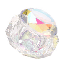 Colorful Mini Crystal Dappen Dish With Cover For Nail Art
