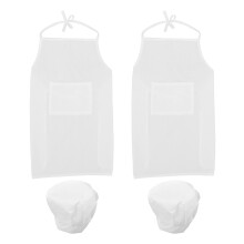 2 Set Newborn Baby Boy Chef Outfit With Hat And Apron White