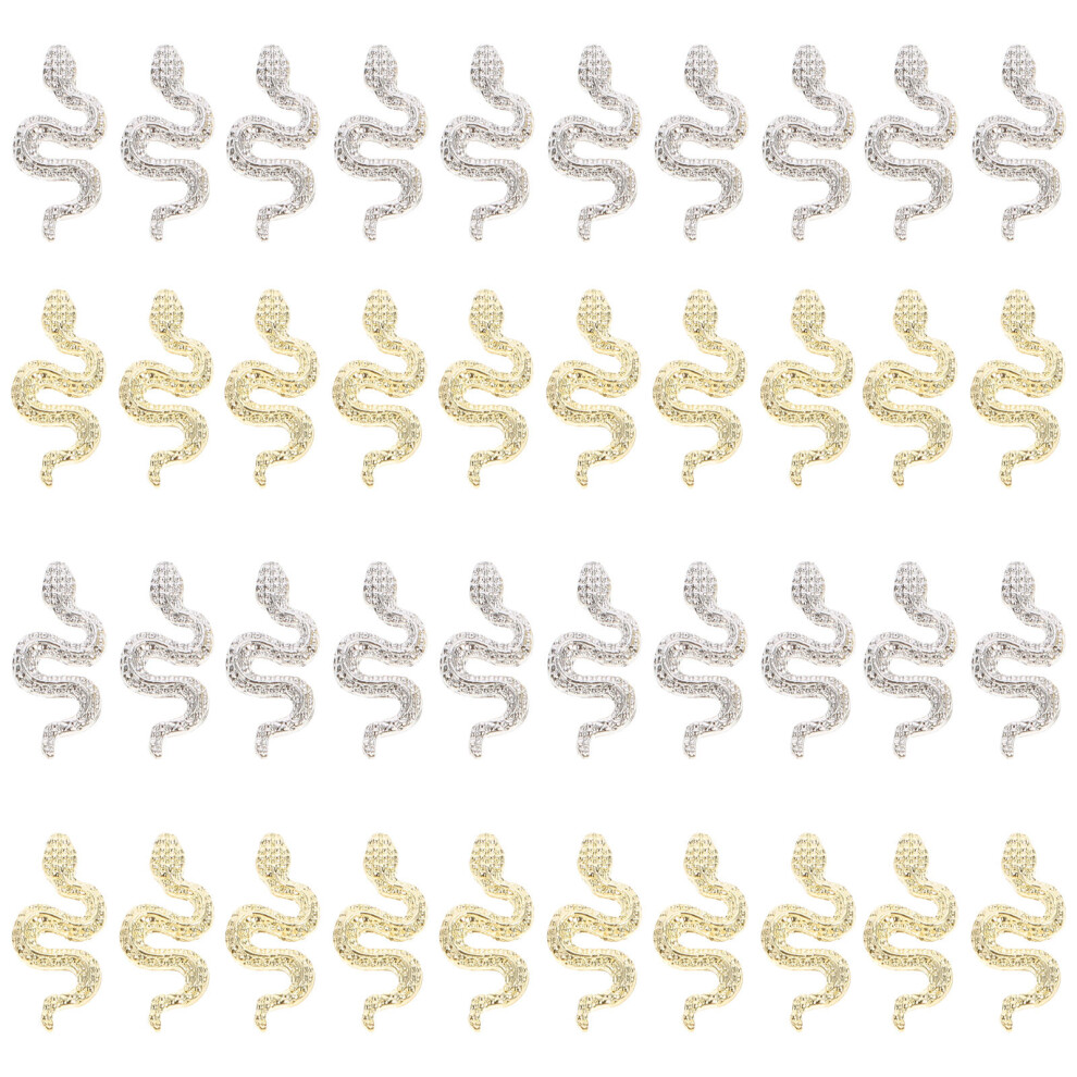 Aboofan 40Pcs Snake 3D Nail Charms Diy Manicure Decorations