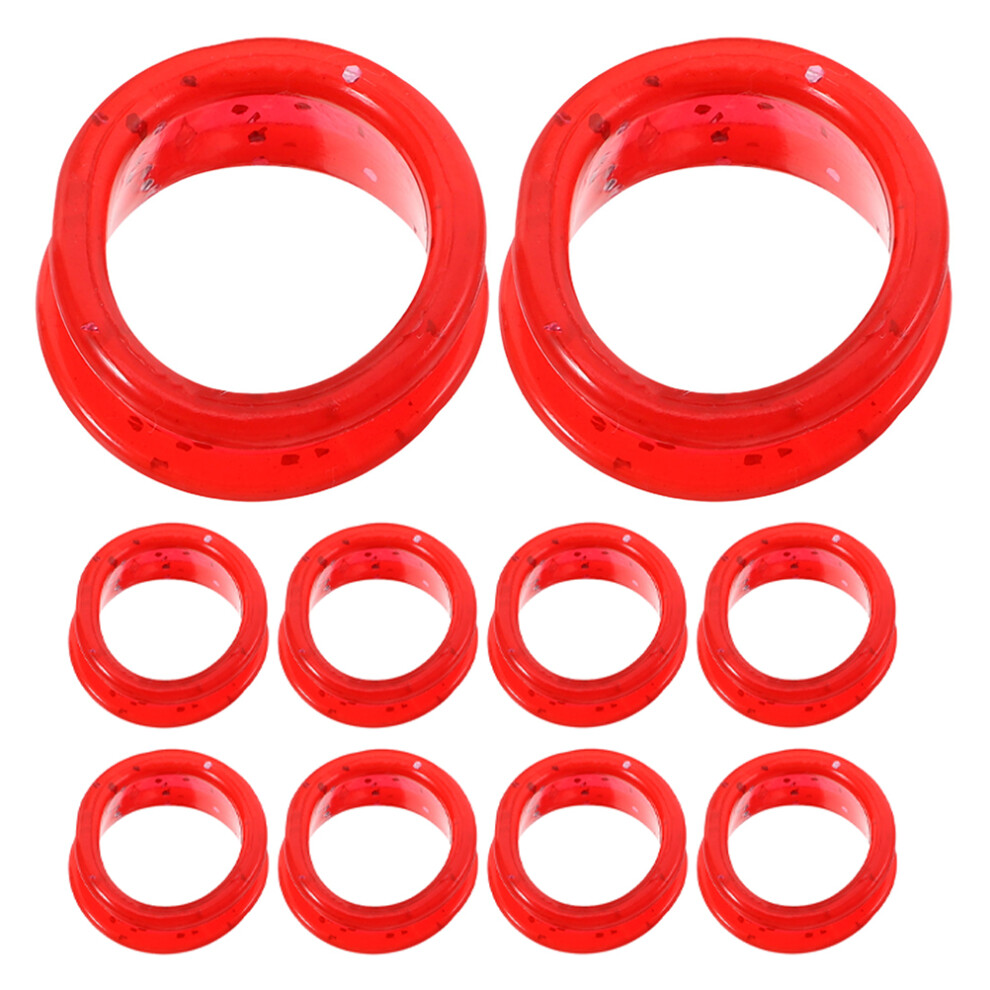Villcase Red 20 Pcs Silicone Finger Protector Rings For Grooming Shears Scissors