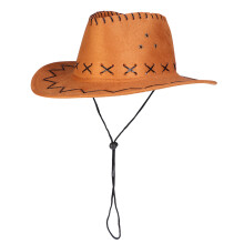 2Pcs Childrens Casual Western Cowboy Hat Artificial Suede Wide Brim