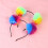 6 Pcs Pompom Ball Headband Iridescent Fluffy Hair Loop Ear Headband 8