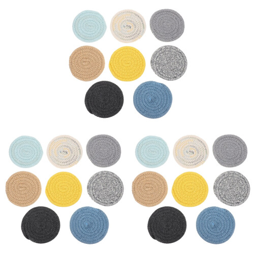 24 Pcs Cotton Rope Placemats And Coasters For Plates Cups 1